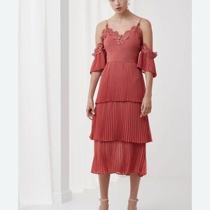 KEEPSAKE the label All Time High Dress In Paprika Pink Womens Size Small Midi